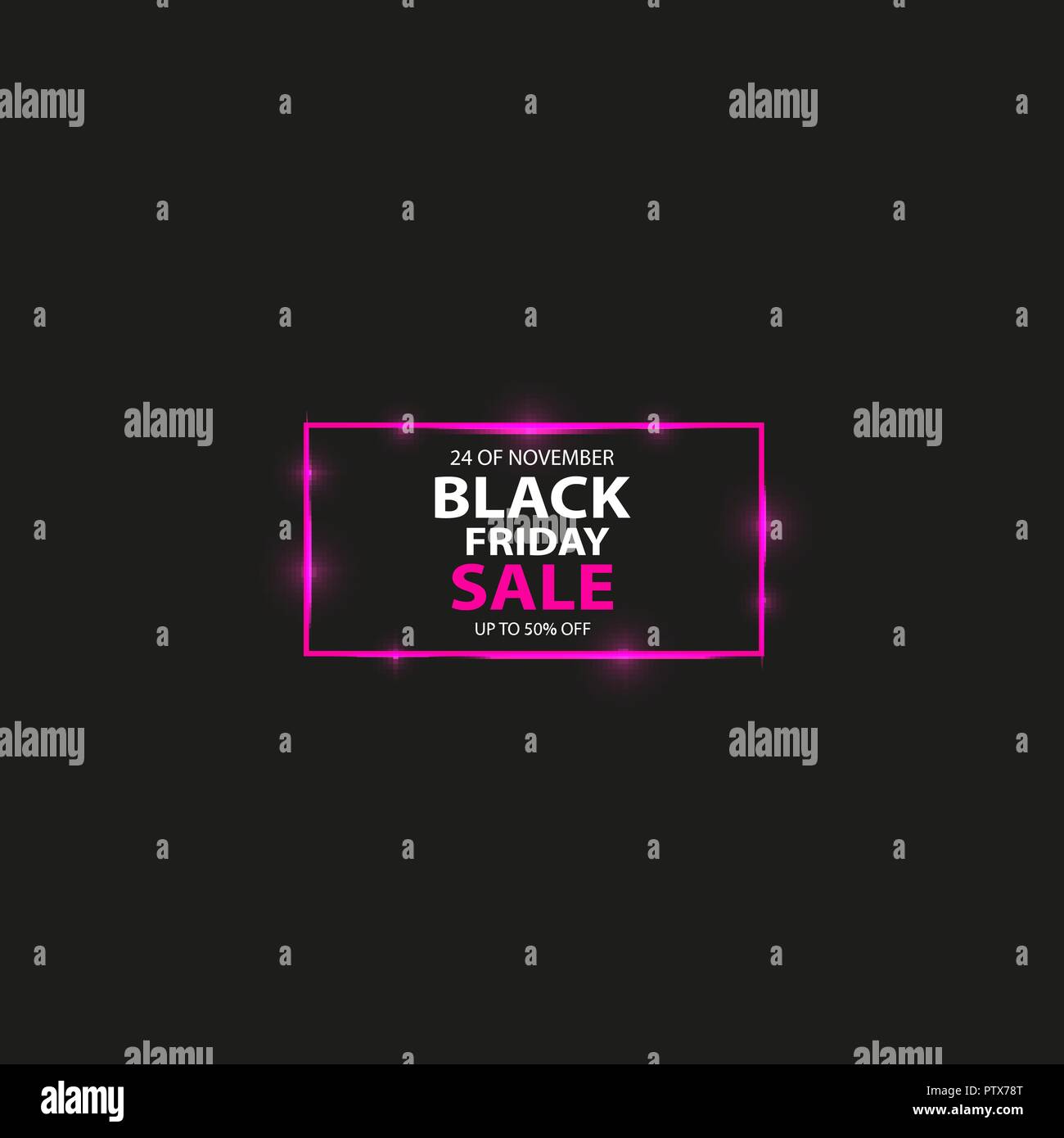 Vector glowing magic square frame black friday sale Stock Vector