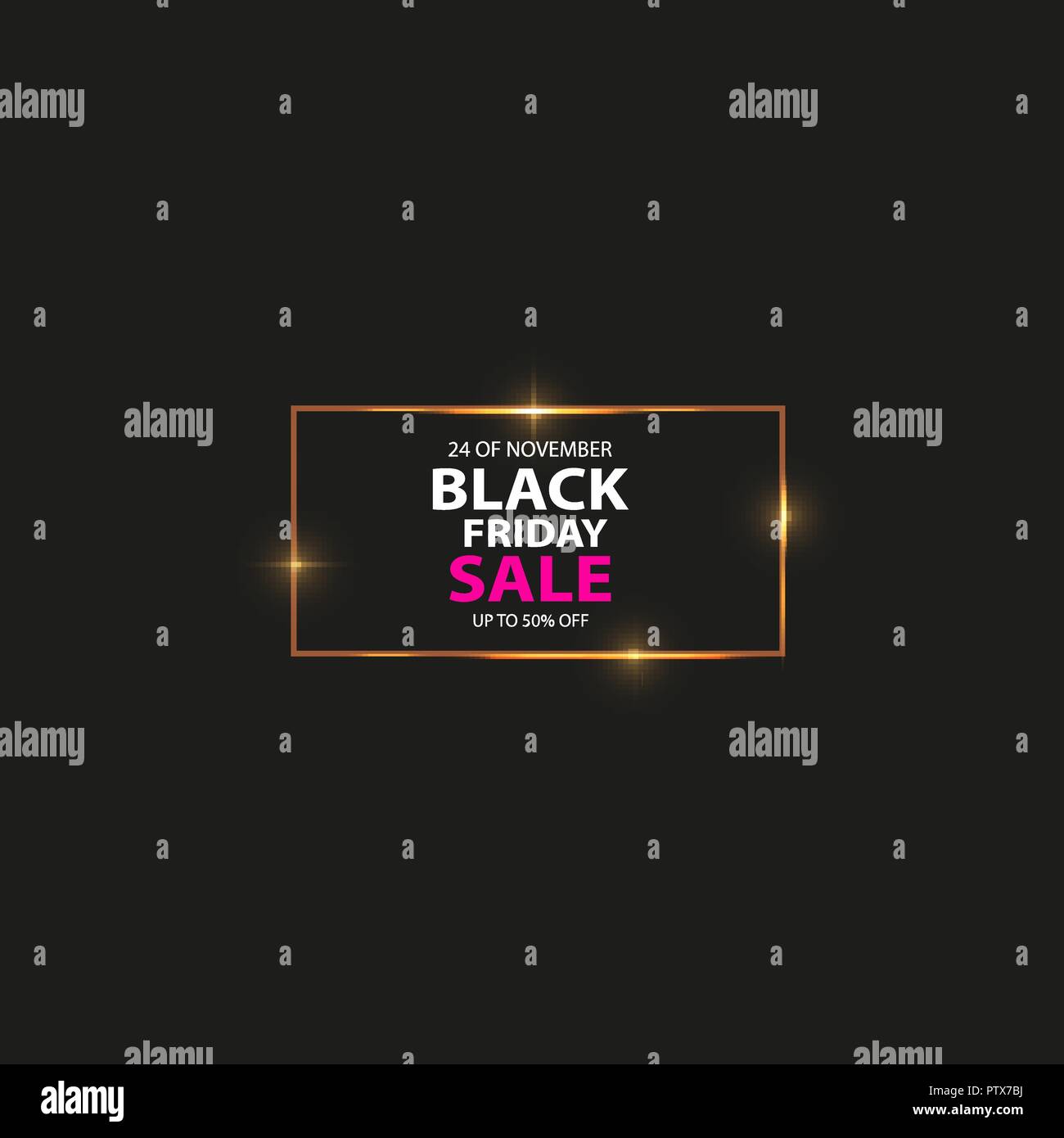 Vector glowing magic square frame black friday sale Stock Vector Image