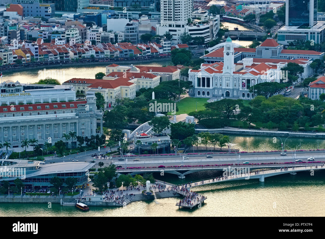 View from SkyPark at Marina Bay Sands Hotel, Singapore, over the