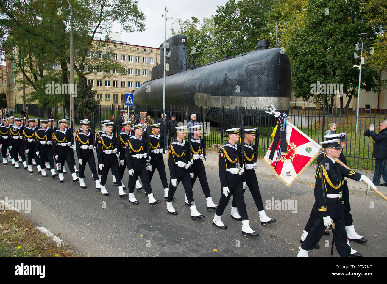 Polish Navy Honour Guard unit during the state funeral of Admiral Jozef