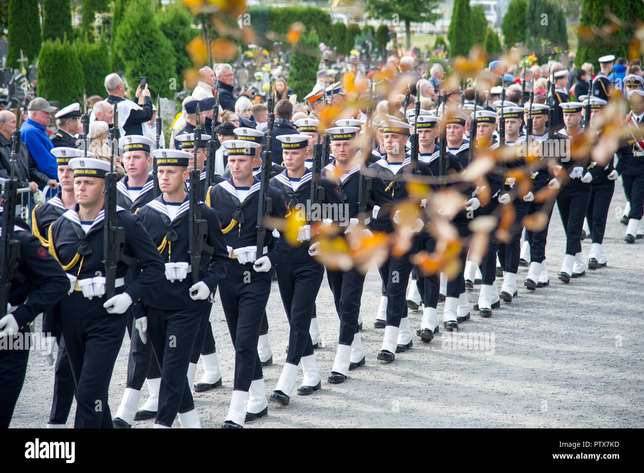 Polish Navy Honour Guard unit during he state funeral of Admiral Jozef