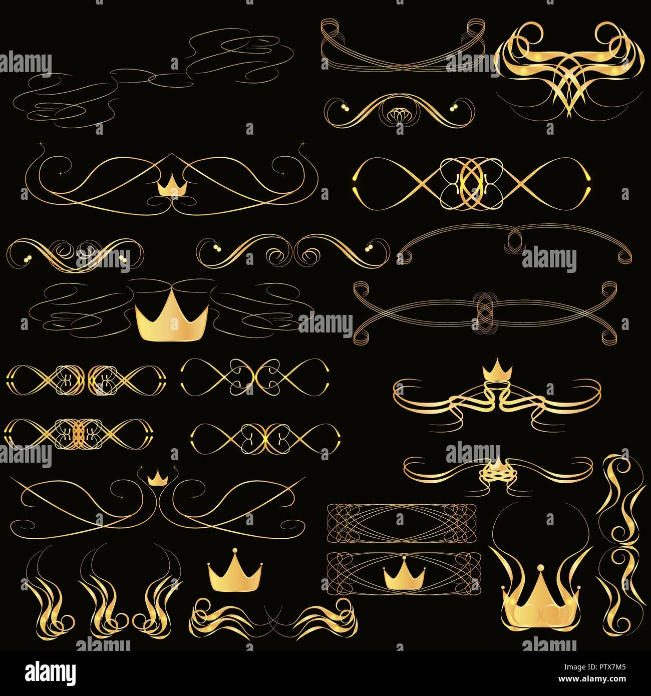Vintage Ornaments And Dividers Calligraphic Design Elements And