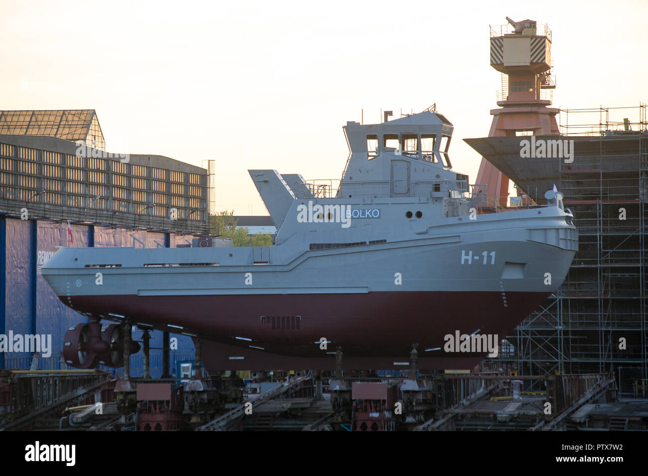 Polish Navy new tug H11 Bolko in Remontowa Shipyard in Gdansk, Poland. October 6th 2018 © Wojciech Strozyk / Alamy Stock Photo Stock Photo