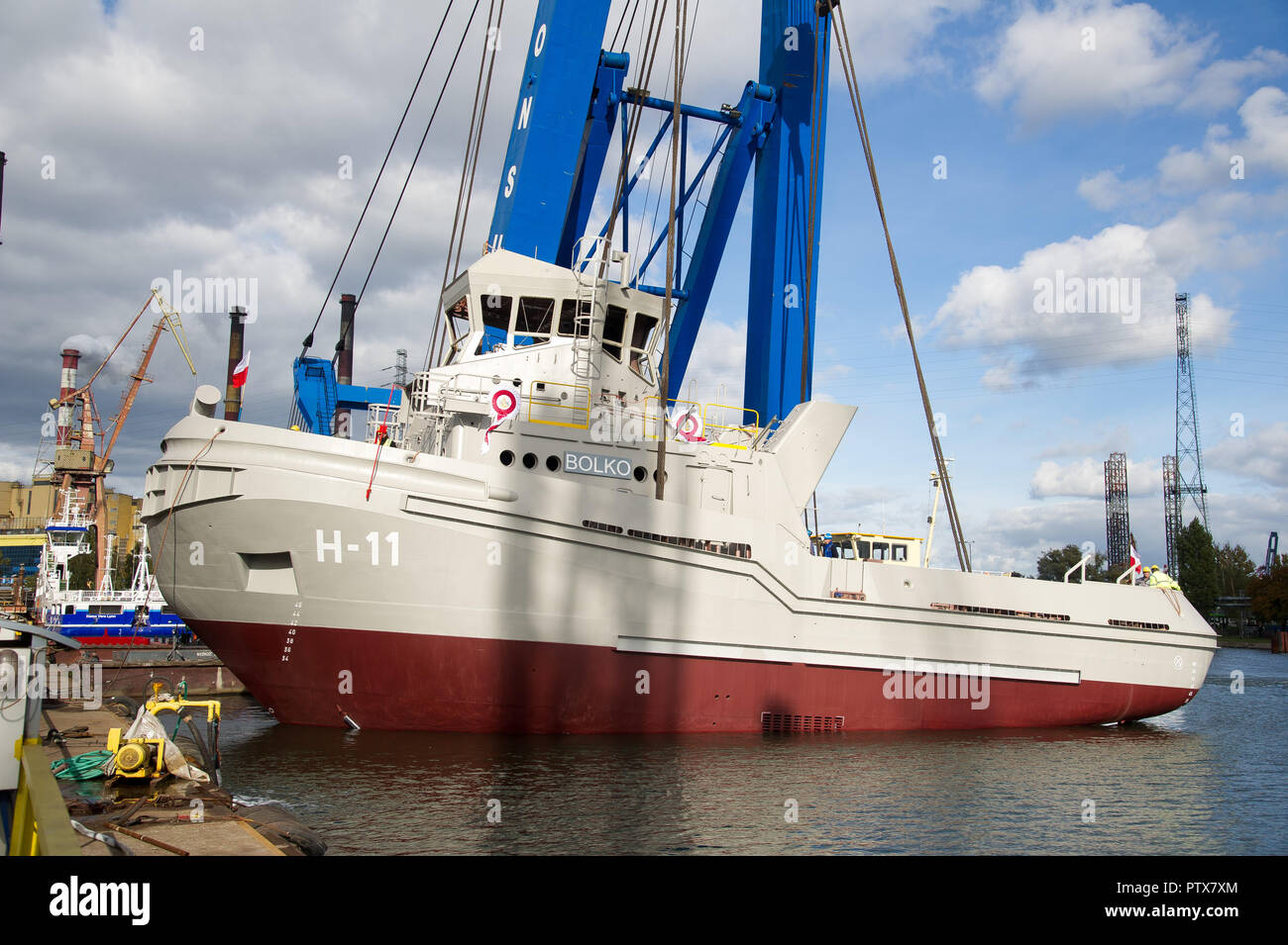 Polish Navy new tug H11 Bolko in Remontowa Shipyard in Gdansk, Poland. October 8th 2018 © Wojciech Strozyk / Alamy Stock Photo Stock Photo