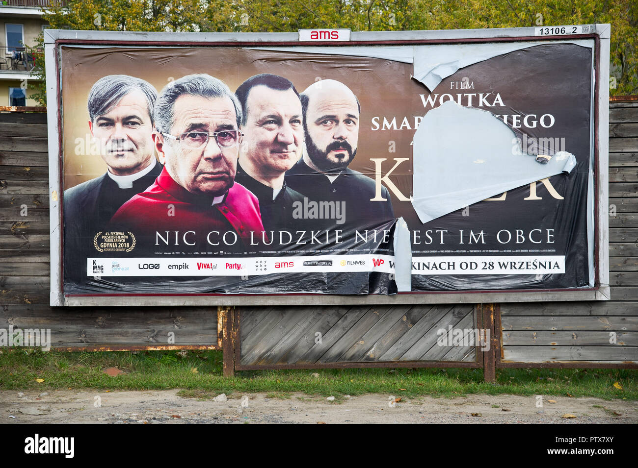 Destroyed poster of Polish movie Clergy (Kler) directed by Wojciech  Smarzowski in Gdansk, Poland. October 8th 2018 © Wojciech Strozyk / Alamy  Stock Ph Stock Photo - Alamy