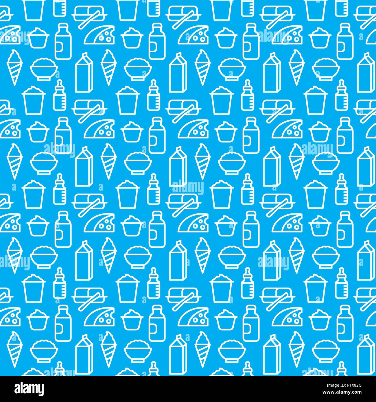 concept illustration of milk products seamless pattern Stock Vector ...