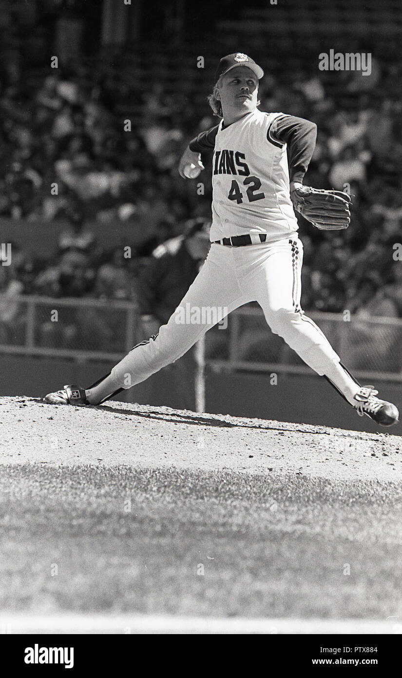 1970s, professional baseball player in action at a Major League