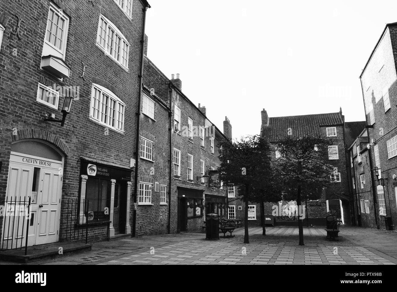 The historic Green Dragon Yard, Stockton-on-Tees, Teesside, UK. The oldest surviving area of central Stockton. Stock Photo