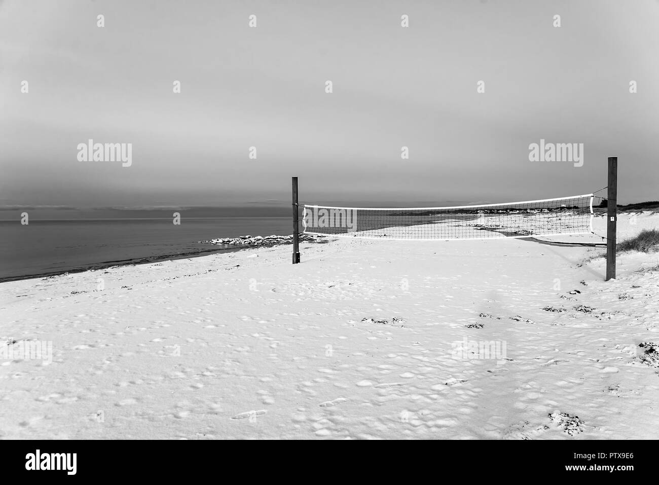 Beach volleyball court Black and White Stock Photos & Images Alamy