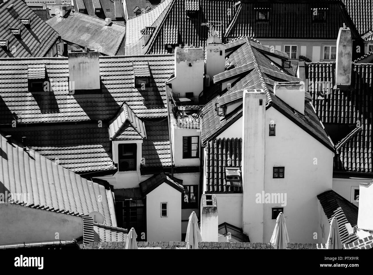 top views of the old town in Prague Stock Photo