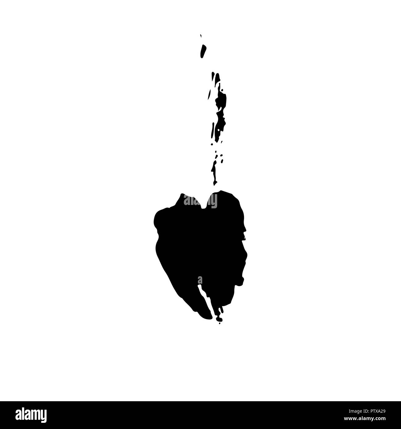 Grunge ink brush stroke. Handdrawn dry brush black heart. Modern vector ...