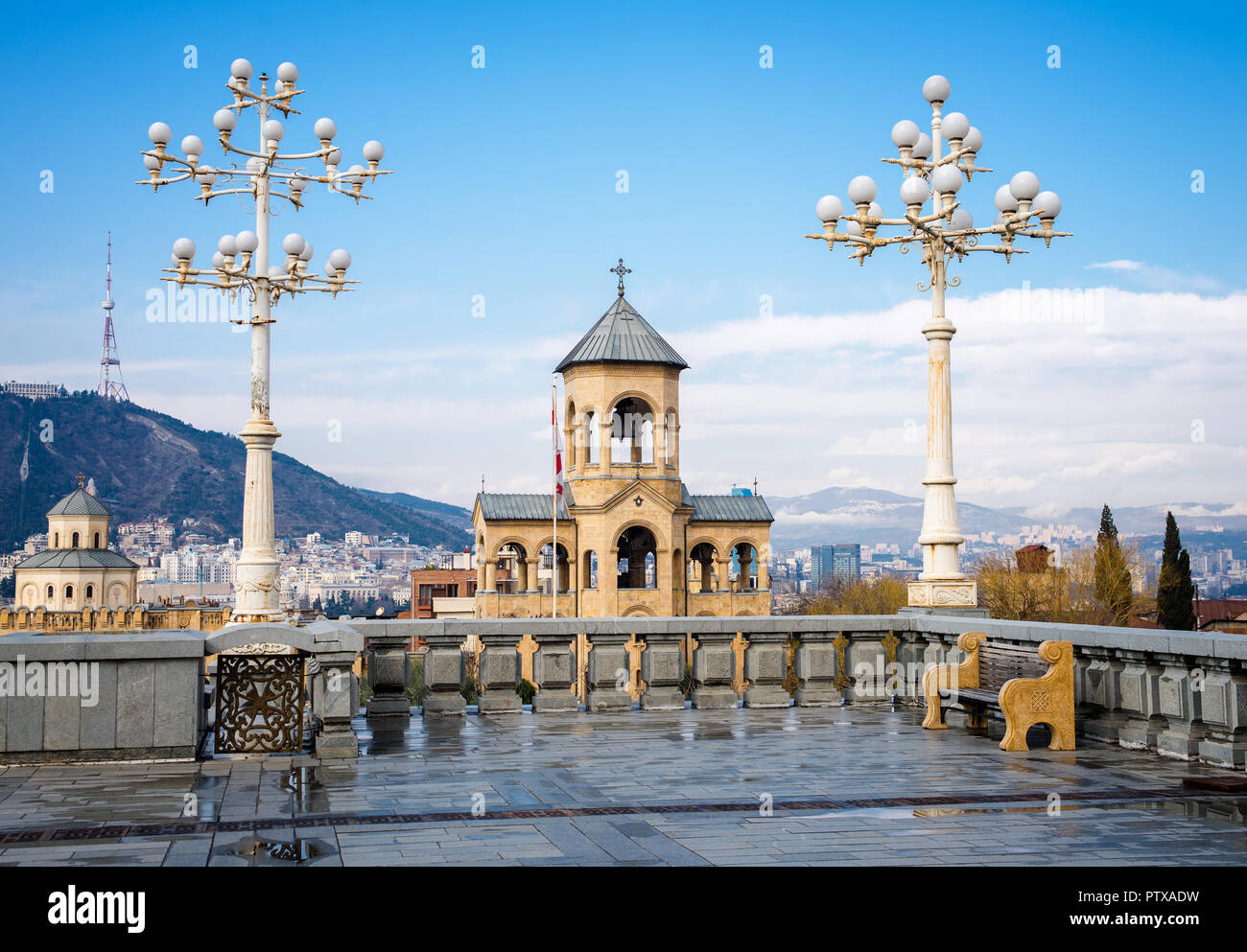 The Holy Trinity Cathedral of Tbilisi commonly known as Sameba Stock ...