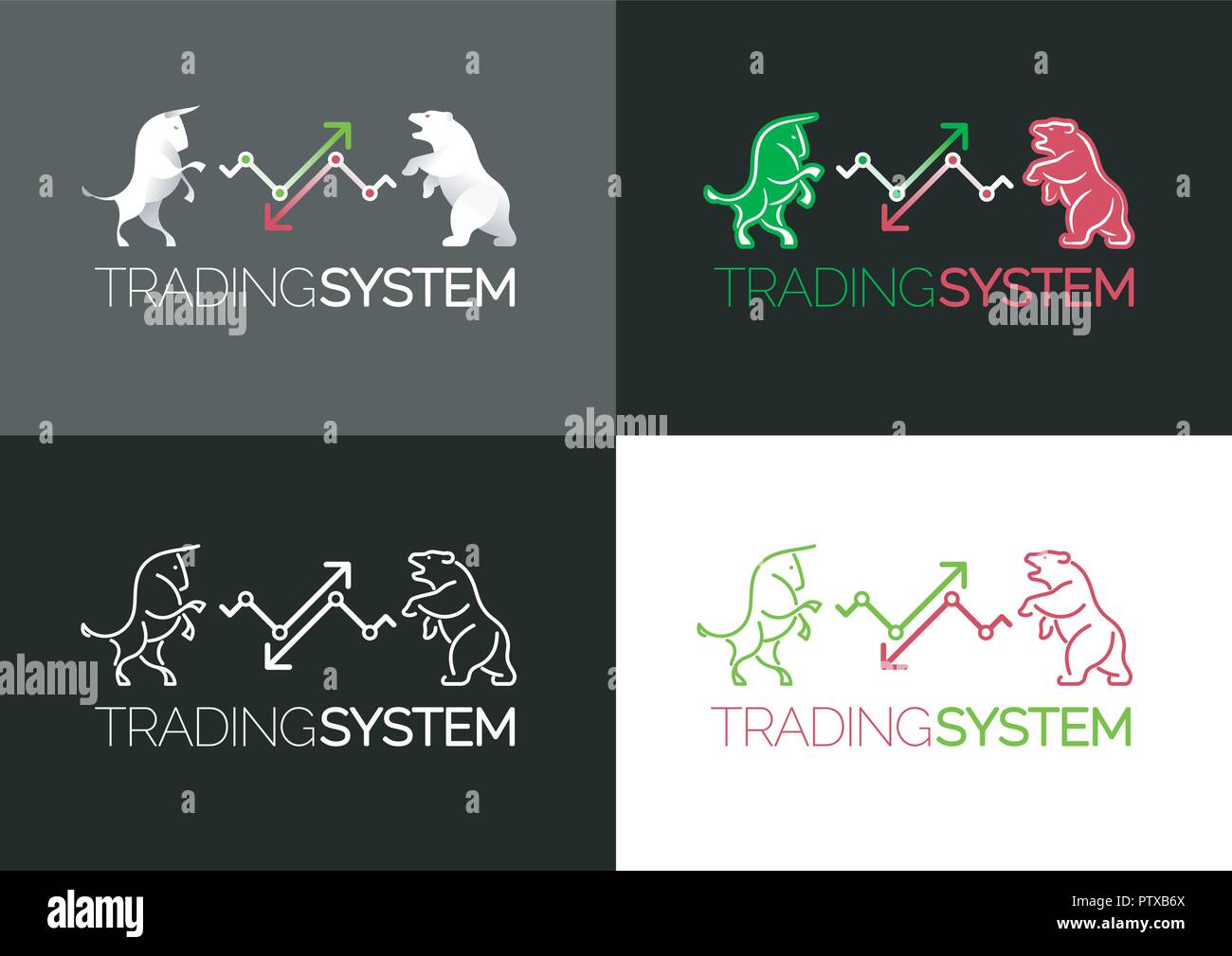 Trading System Emblem Stock Vector