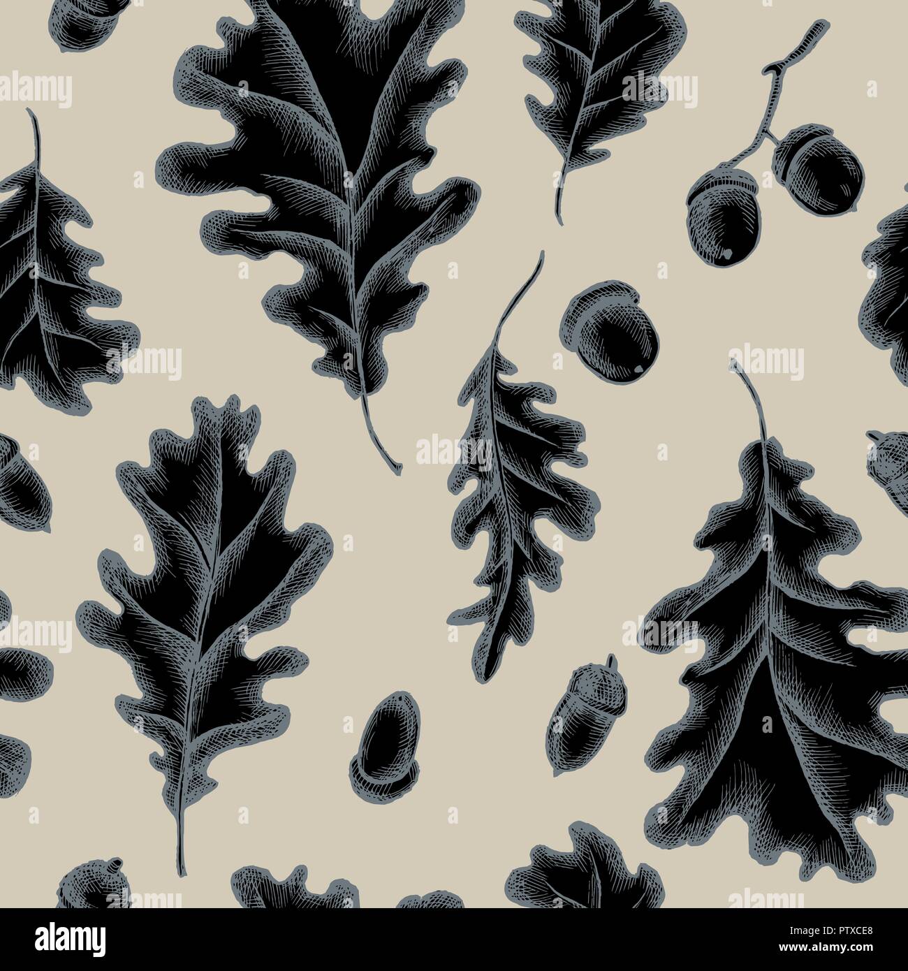 Vector seamless pattern of autumn pattern. Hand drawn vector illustration Stock Vector