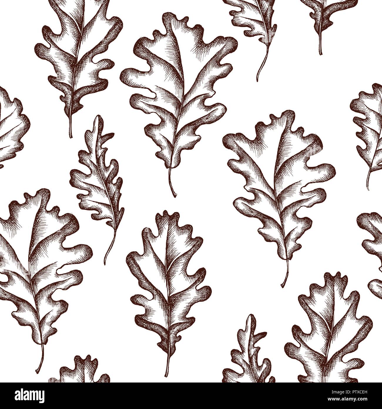 Vector seamless pattern of autumn pattern. Hand drawn vector ...