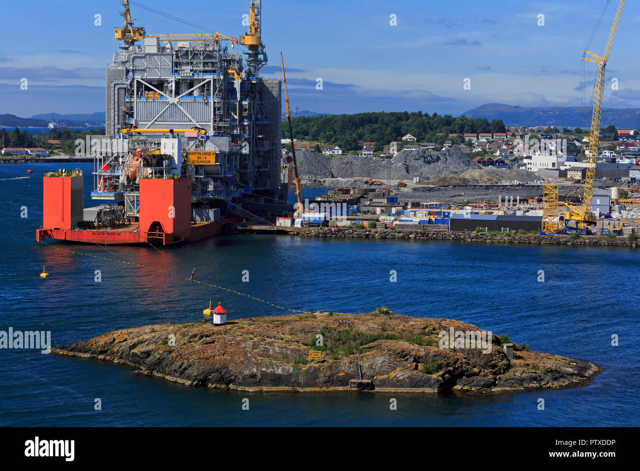 Black Marlin heavy lift ship, Stavanger City, Ragoland County, Norway Stock Photo