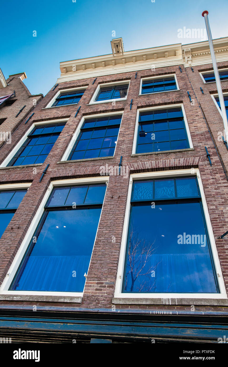 Facade of the Anne Frank house located at the Old Central district in
