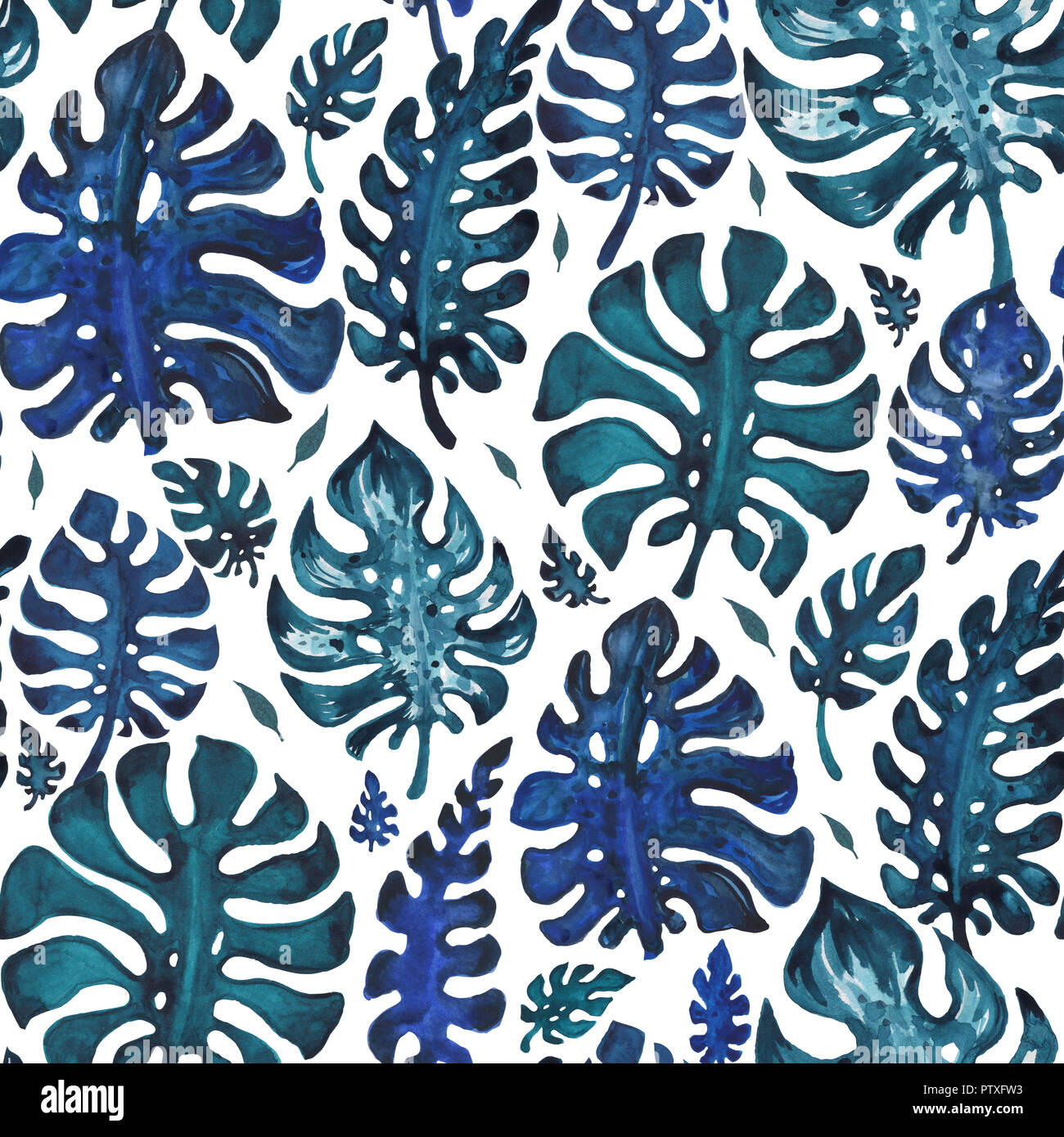 Exotic tropical seamless pattern. Watercolor hand drawn illustration ...