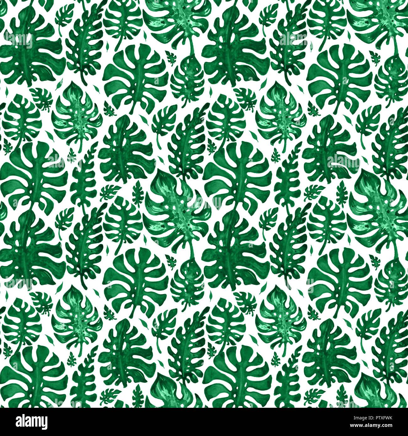Exotic tropical seamless pattern. Watercolor hand drawn illustration ...