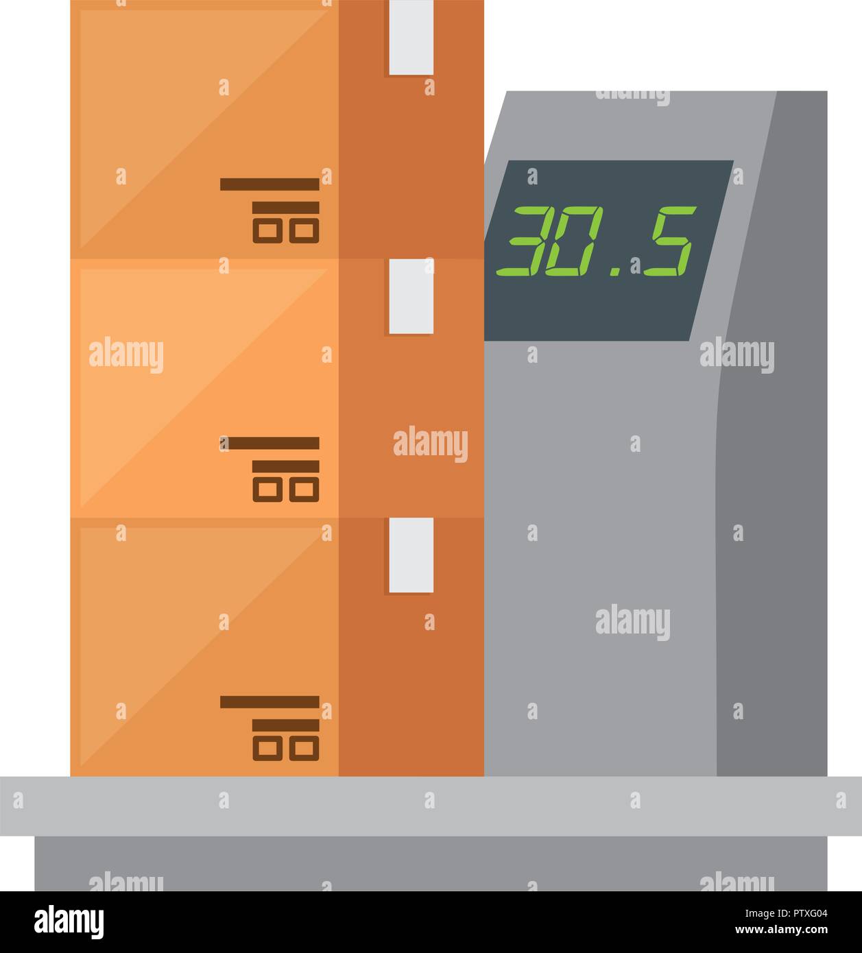 logistic balance measure weight with boxes vector illustration design ...