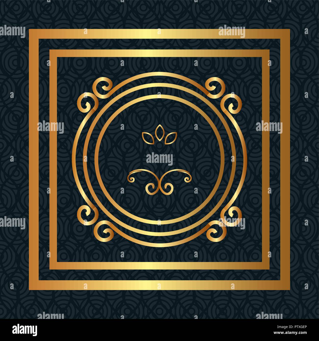 elegant circular golden frame Stock Vector Image & Art - Alamy