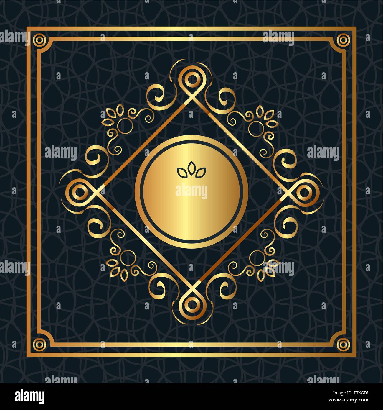 elegant circular golden frame Stock Vector Image & Art - Alamy