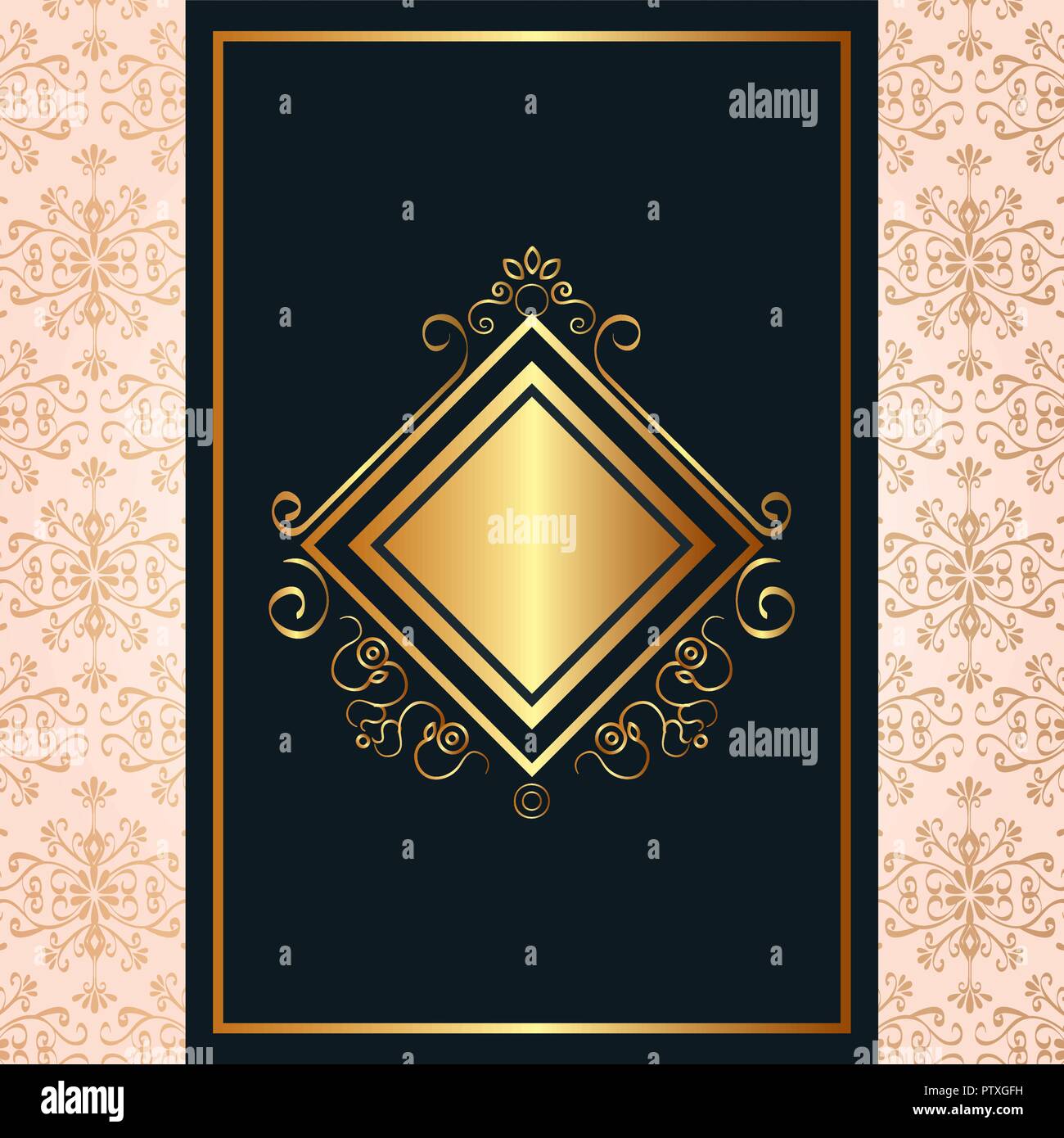 elegant rhombus golden frame Stock Vector Image & Art - Alamy