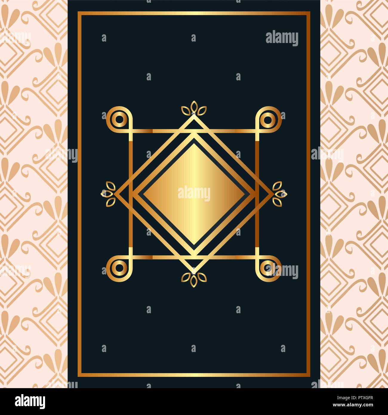 elegant rhombus golden frame Stock Vector Image & Art - Alamy