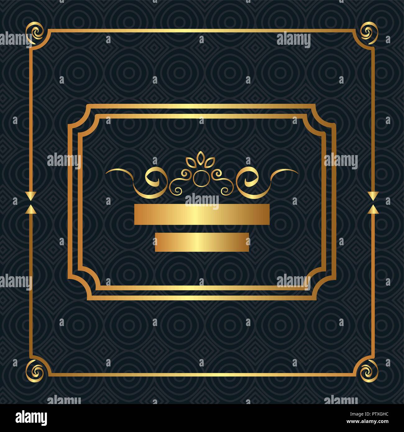 elegant square golden frame Stock Vector Image & Art - Alamy