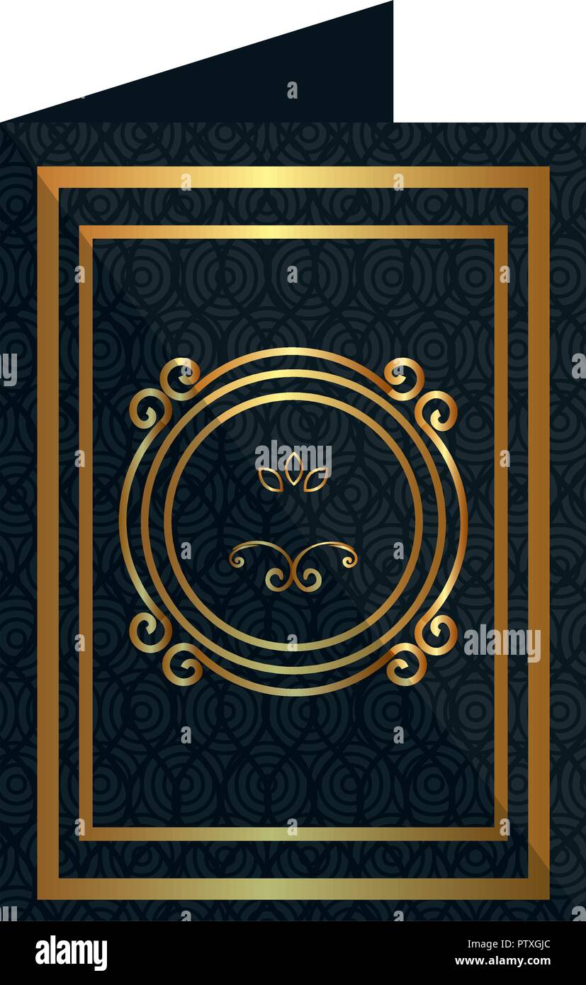 card with elegant circular golden frame Stock Vector Image & Art - Alamy