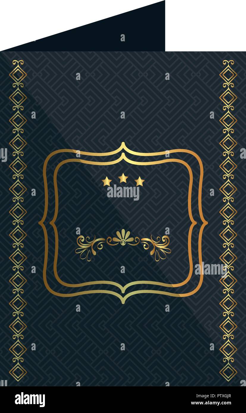 card with elegant square golden frame Stock Vector Image & Art - Alamy