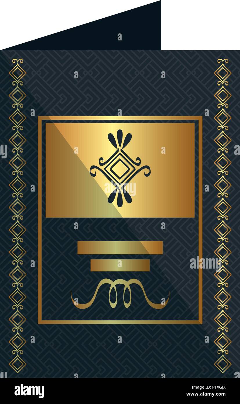 card with elegant square golden frame Stock Vector Image & Art - Alamy