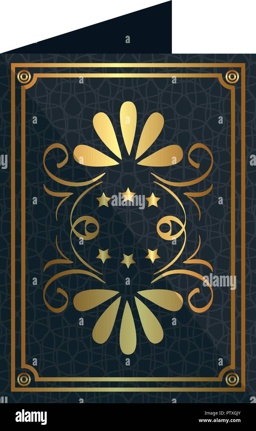 card with elegant golden frame icon Stock Vector Image & Art - Alamy