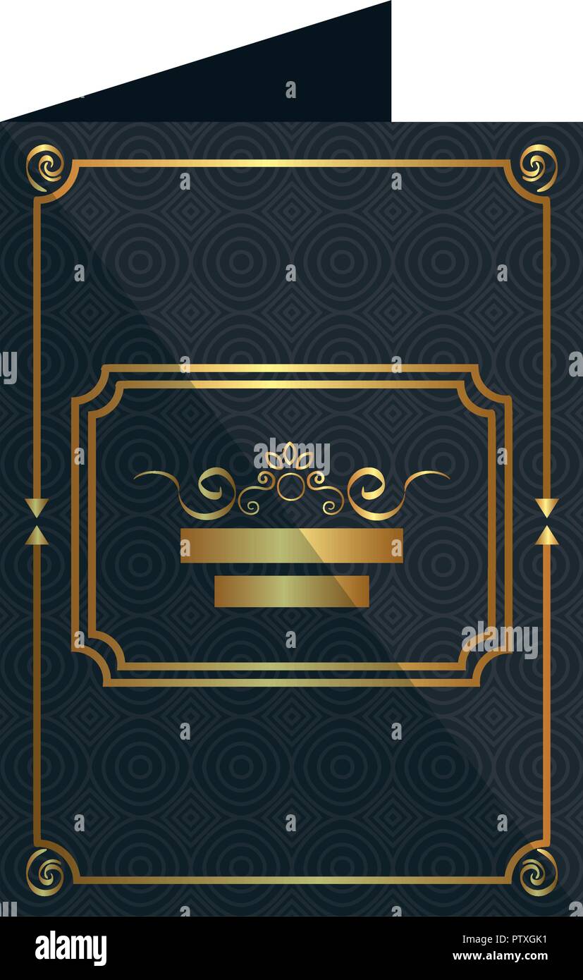 card with elegant square golden frame Stock Vector Image & Art - Alamy