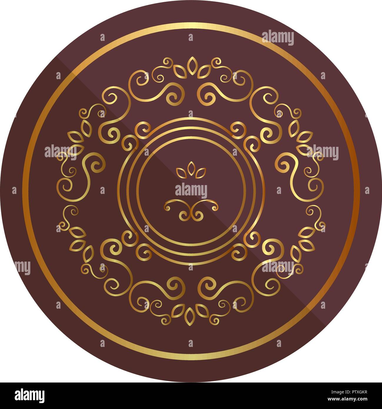 elegant circular golden frame Stock Vector Image & Art - Alamy