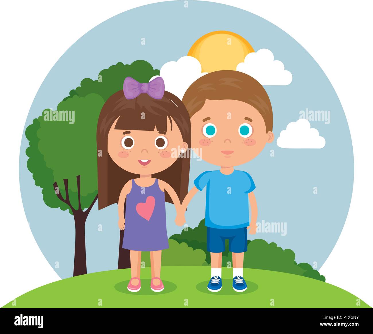 beautiful little couple kids characters Stock Vector Image & Art - Alamy