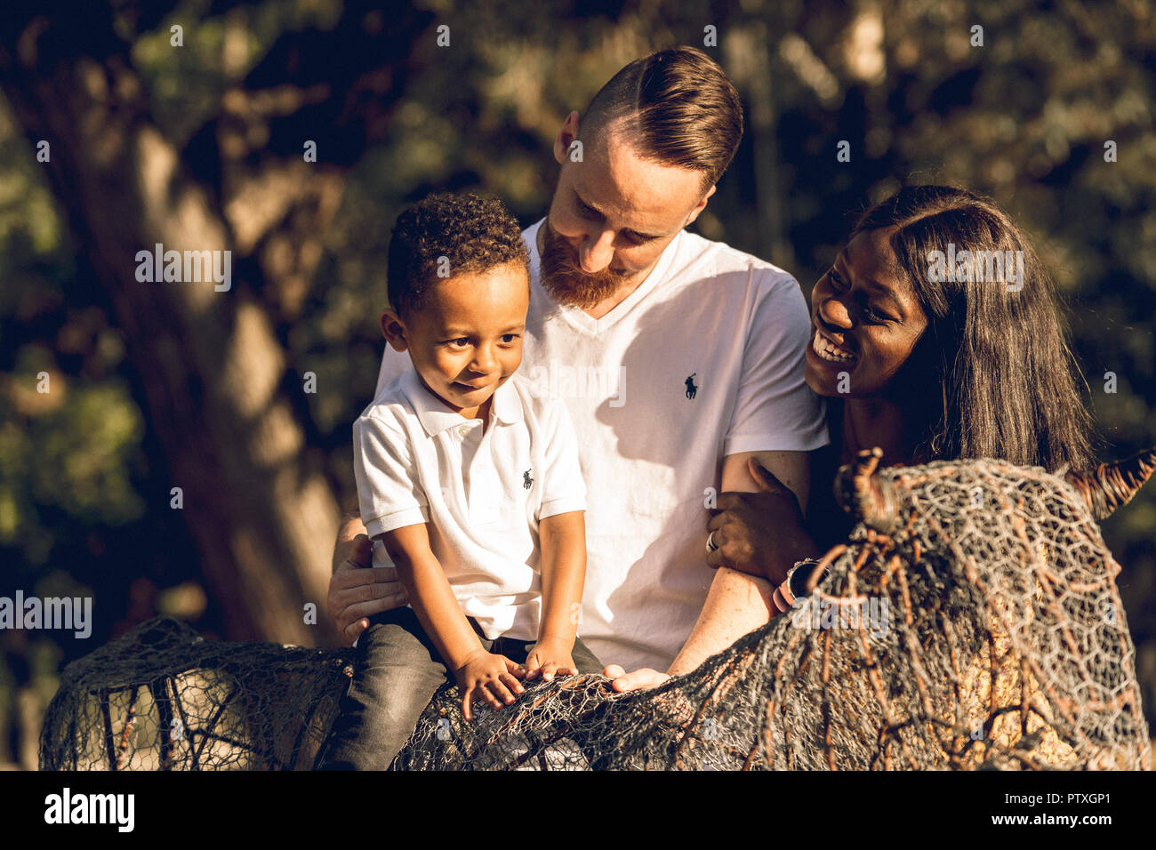 Family photoshoot in a park Stock Photo