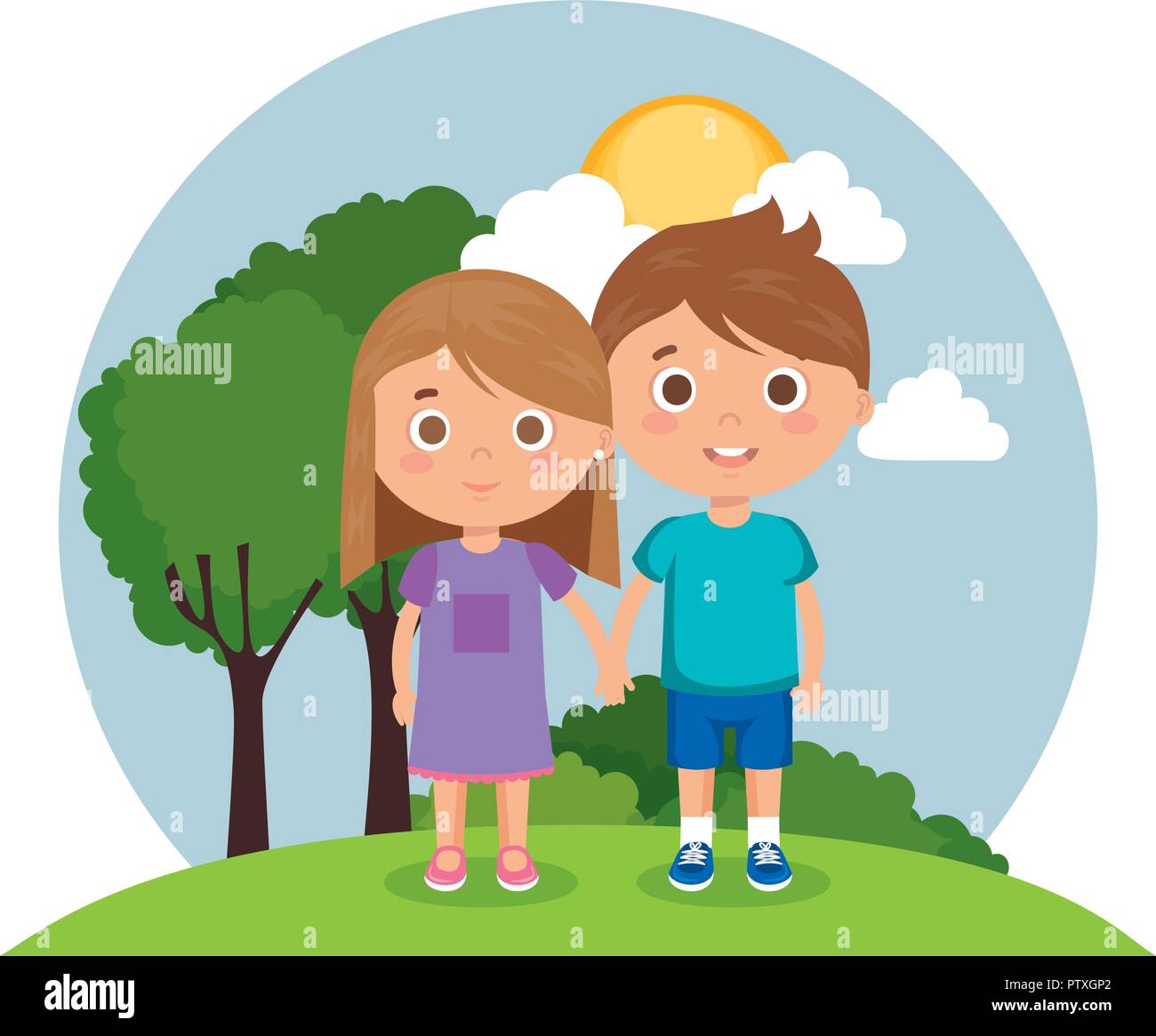 beautiful little couple kids characters Stock Vector Image & Art - Alamy