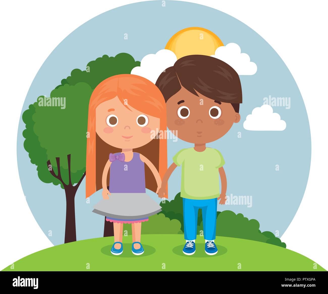beautiful little couple kids characters Stock Vector Image & Art - Alamy
