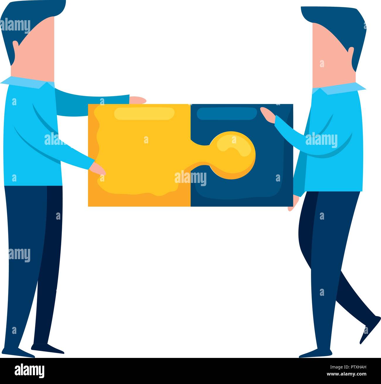 teamworkers with puzzle pieces game Stock Vector Image & Art - Alamy