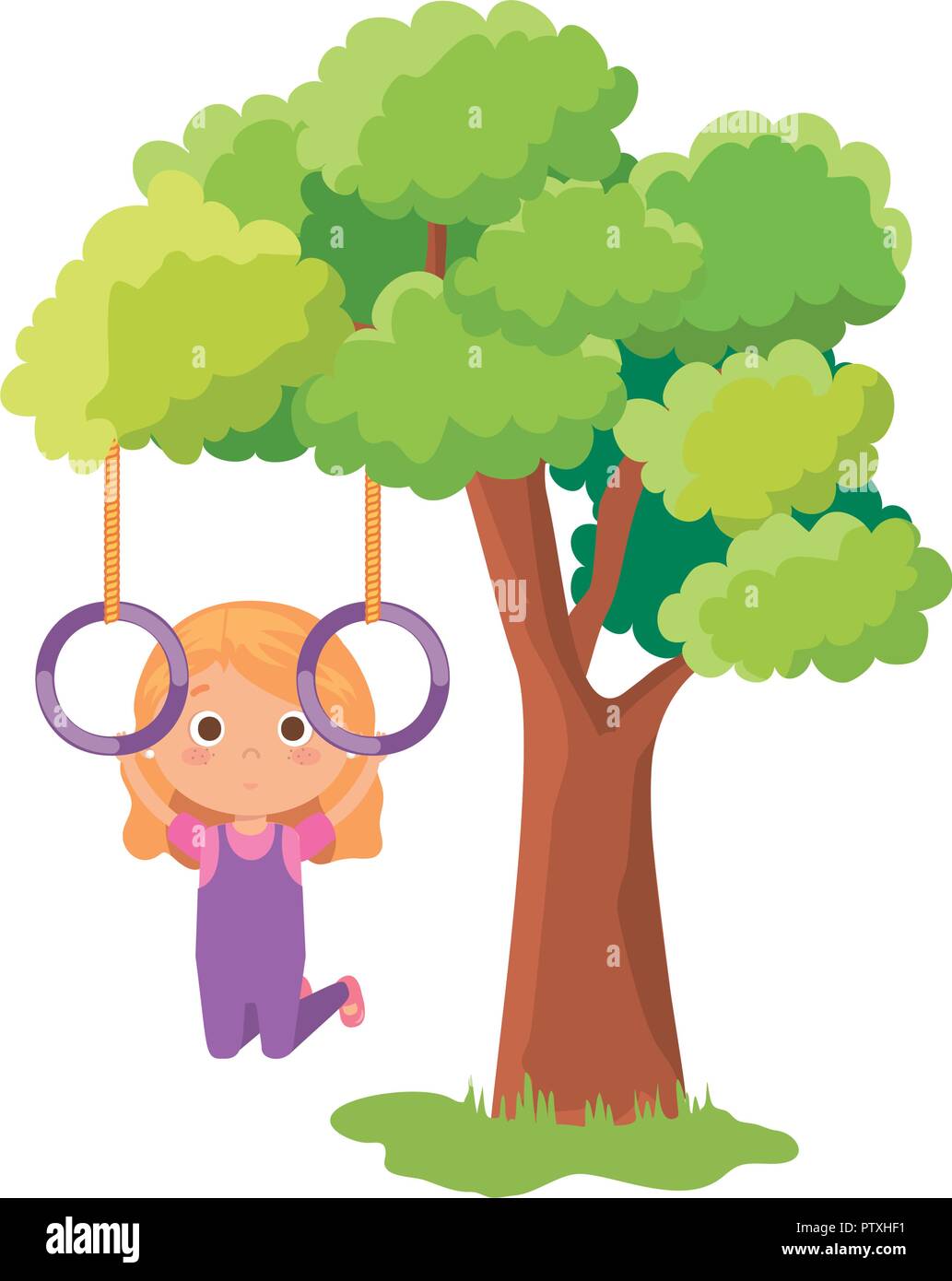 beautiful little girl hanging Stock Vector Image & Art - Alamy