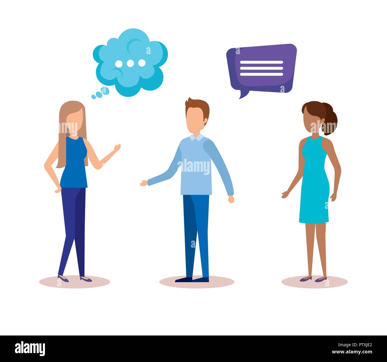 group of people with speech bubbles Stock Vector Image & Art - Alamy