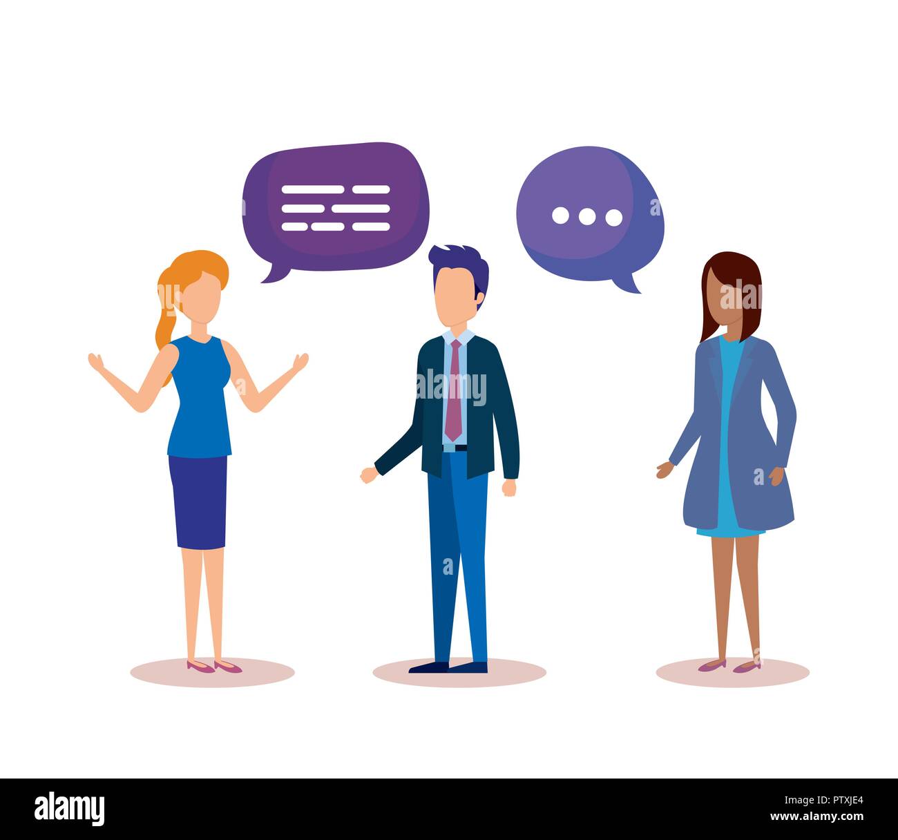 group of people with speech bubbles Stock Vector Image & Art - Alamy