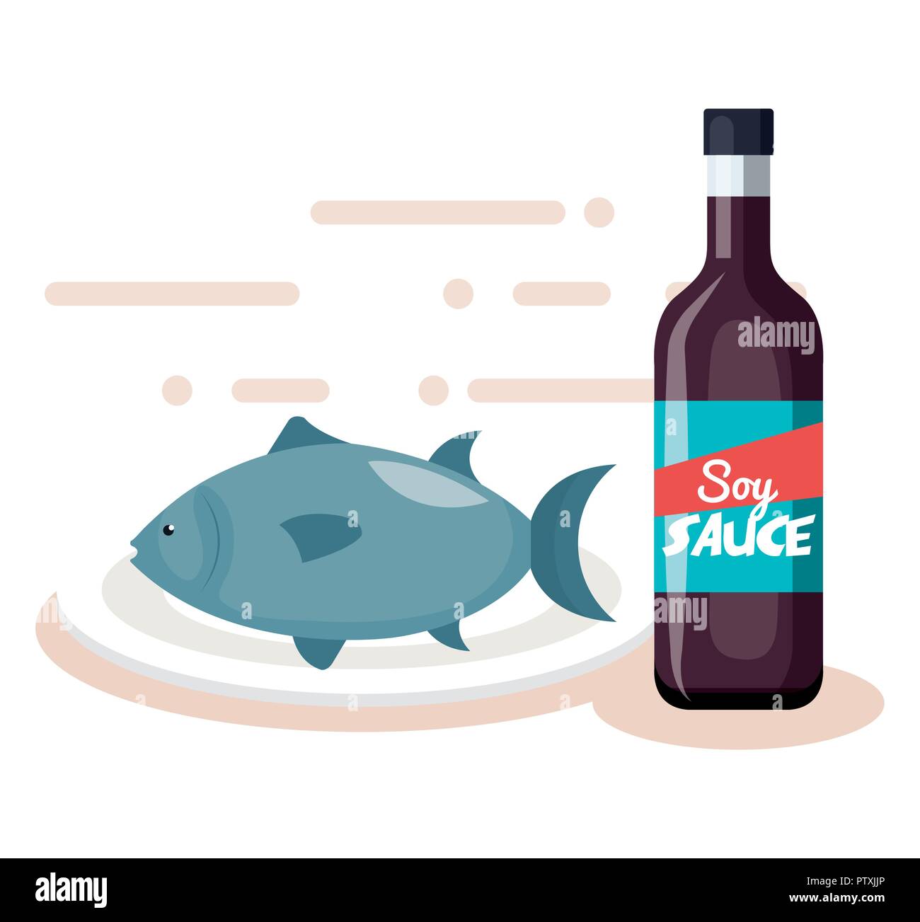 soy sauce bottle with fish Stock Vector Image & Art - Alamy