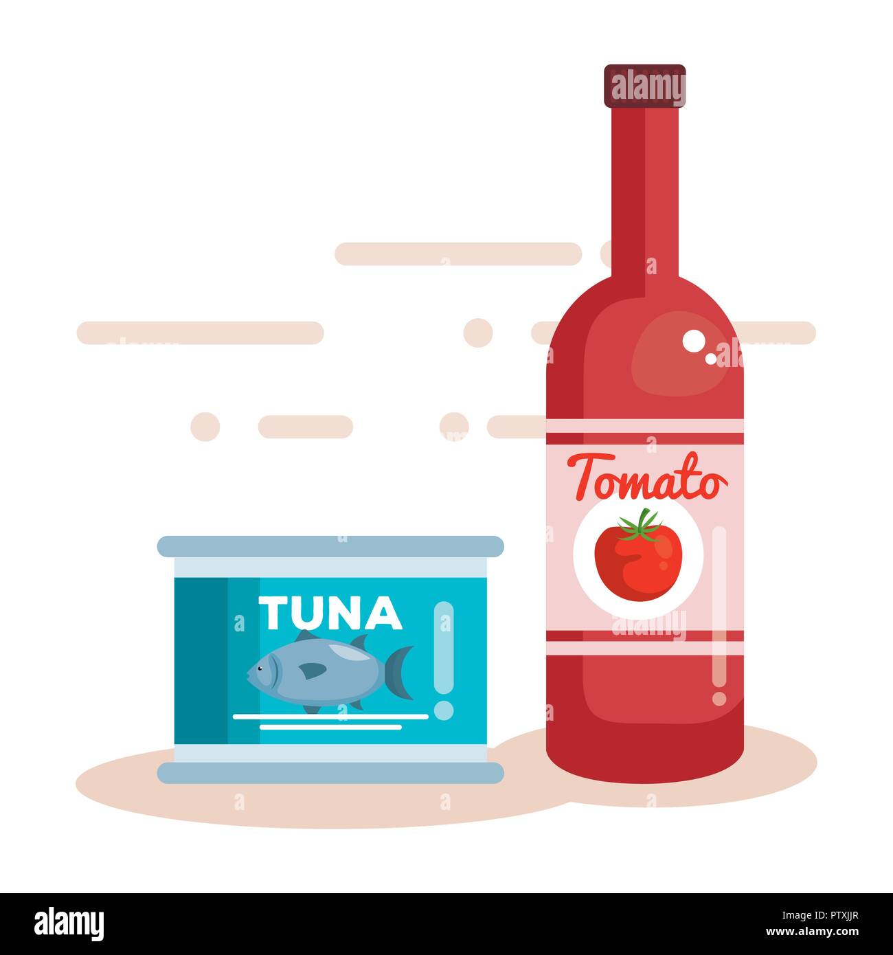 tomato ketchup bottle with tuna can Stock Vector Image & Art Alamy