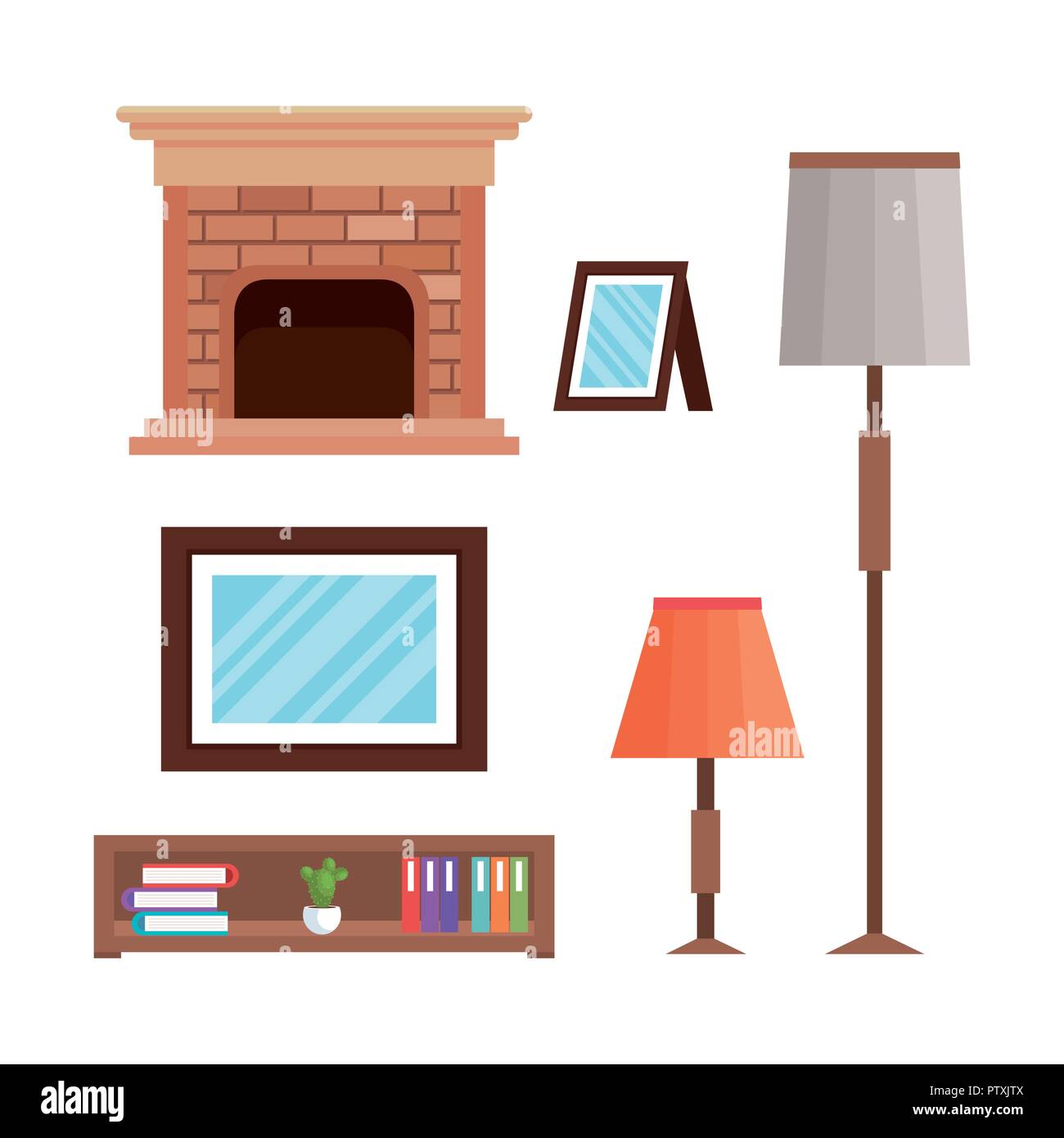 livingroom elements set icons Stock Vector Image & Art - Alamy
