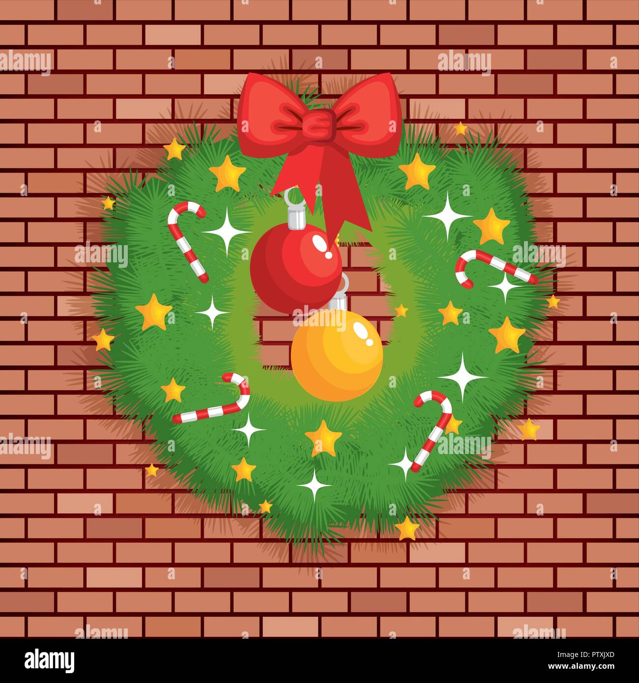 christmas garland decorative icon Stock Vector Image & Art - Alamy