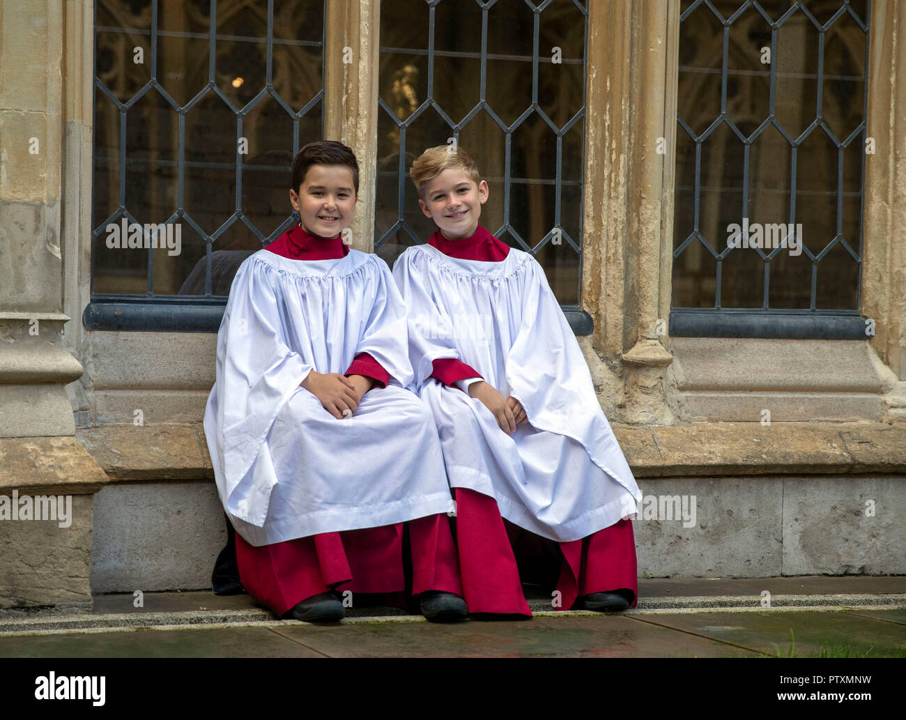 Leo Mills, 12 (right), and Alexis Sheppard, 11, choristers of the ...