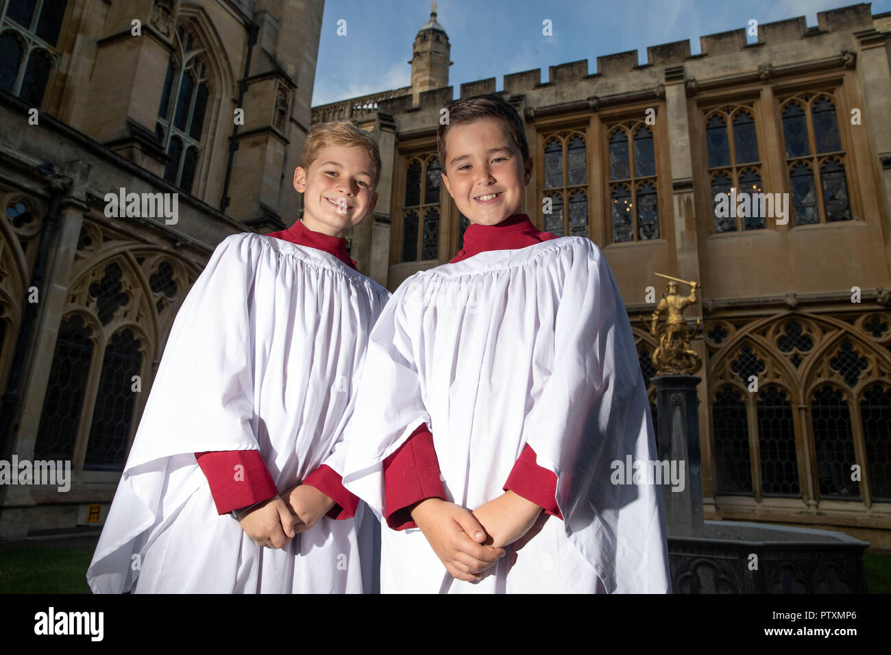 (left to right) Leo Mills, 12, and Alexis Sheppard, 11, choristers of ...