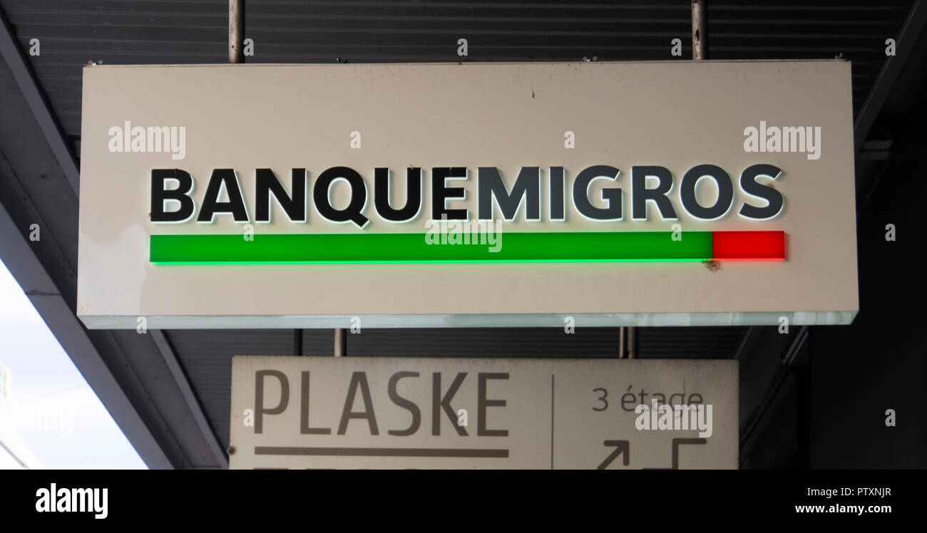 Banque Migros signboard Stock Photo